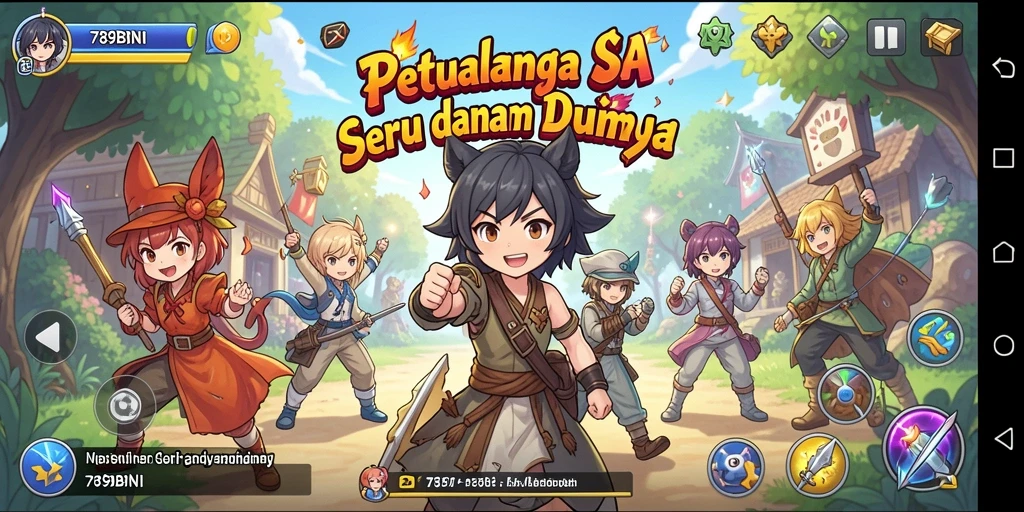 Tangkapan layar menunjukkan karakter Anime dalam aksi penuh.