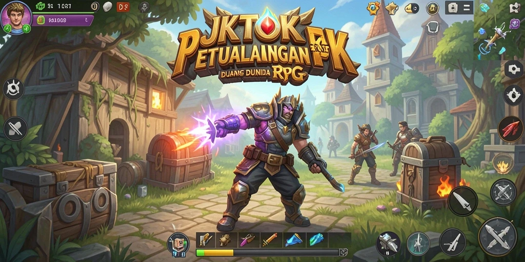 Tampilan gameplay JKTOK yang penuh aksi dan petualangan RPG.