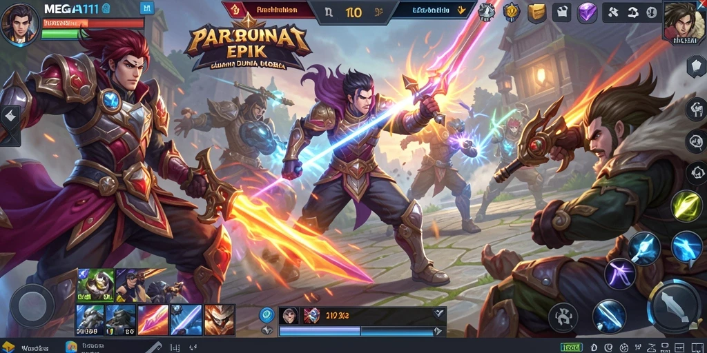 Tangkapan layar gameplay <strong>MEGA111</strong> yang menampilkan aksi pertempuran seru.