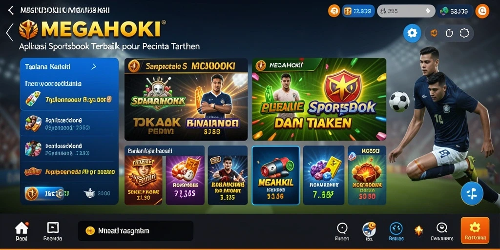 Tampilan menarik dari aplikasi MEGAHOKI dengan banyak pilihan taruhan.