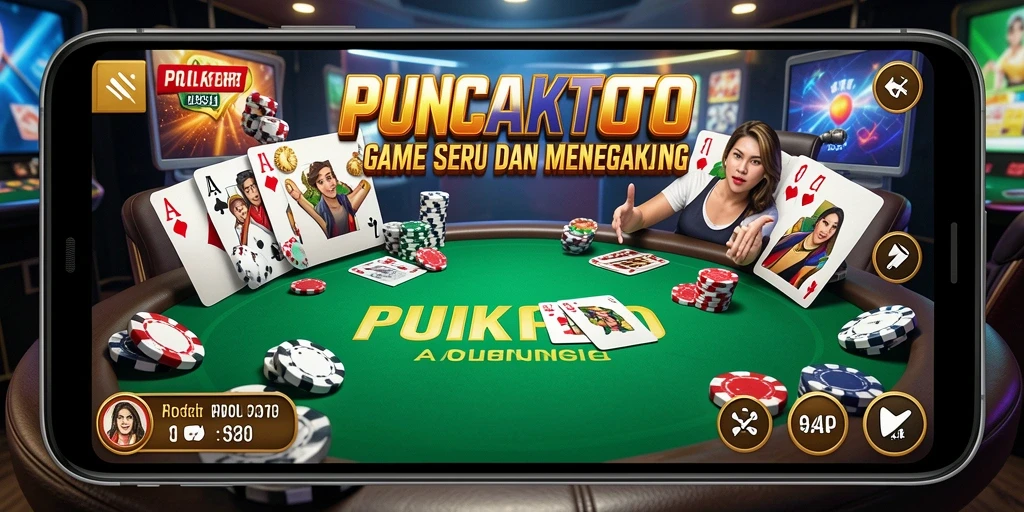 Tampilan gameplay PUNCAKTOTO menunjukkan aksi poker yang seru.