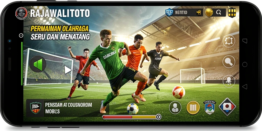 Screenshot dari gameplay RAJAWALITOTO yang menunjukkan aksi olahraga.