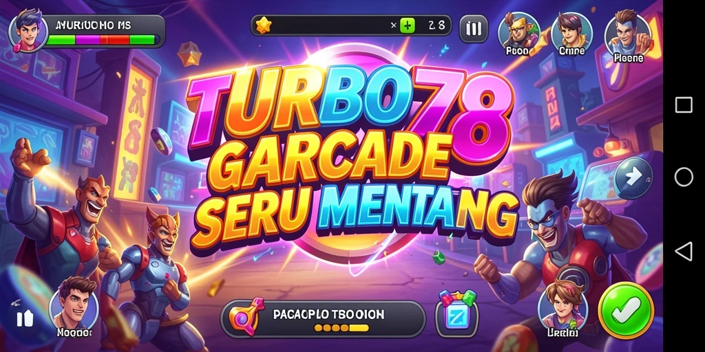 Tampilan gameplay seru di TURBO78 dengan warna-warna cerah.