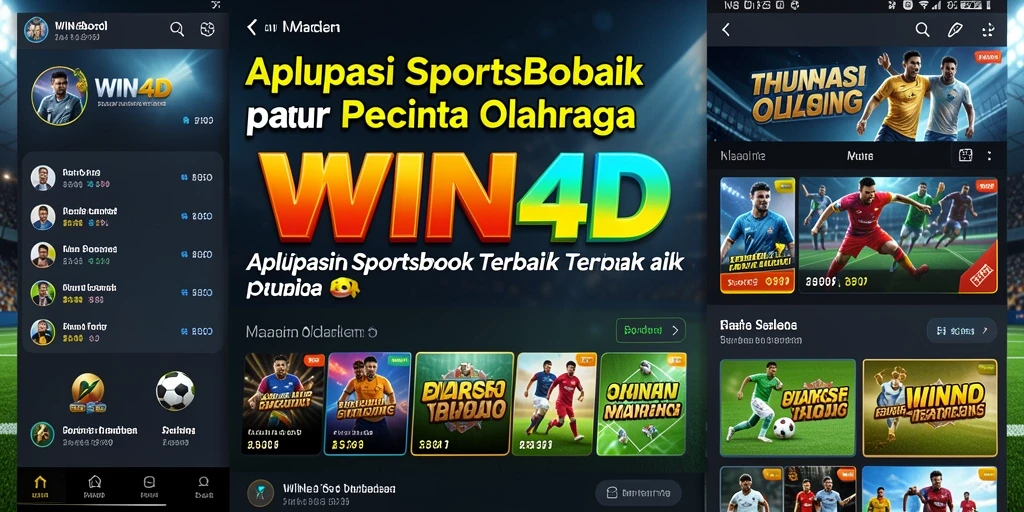 Screenshot gameplay WIN4D yang menunjukkan fitur taruhan olahraga.